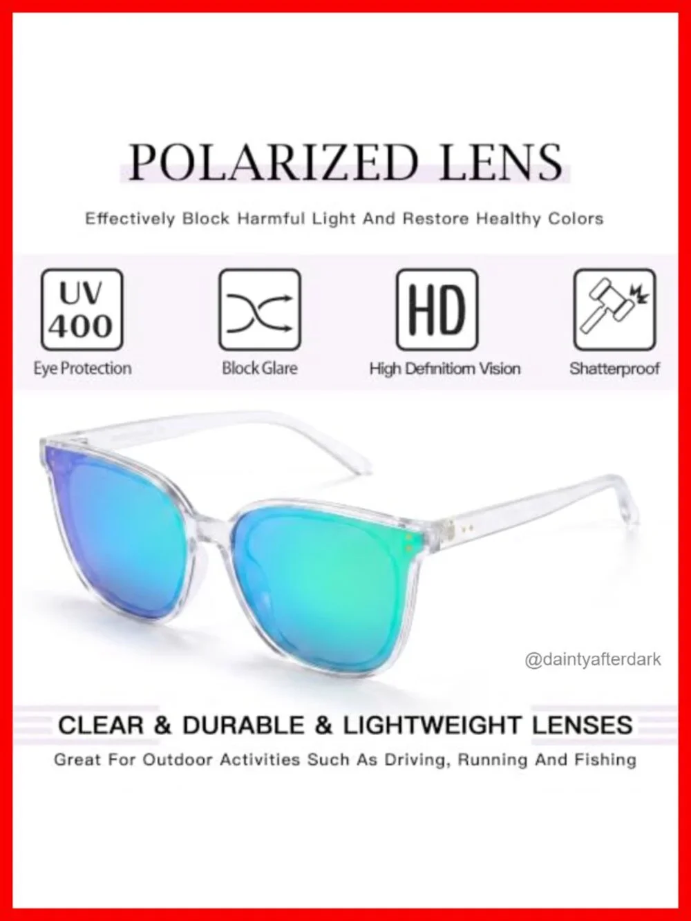 Oversized Cateye Polarized Sunglasses UV400 Protection